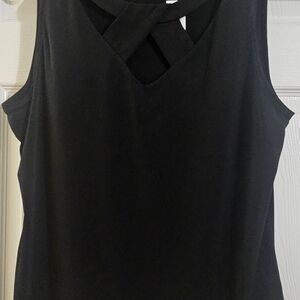 New York & Company Black Crisscross Blouse